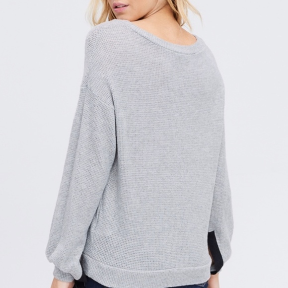 Grey Tie Sleeve Top Sizes S and L - Picture 4 of 5